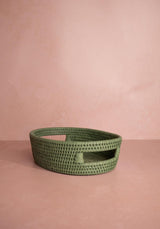 Casa by Josephine Jenno Cotswolds Oval Rattan Basket Green - Set of 2