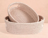 Casa by Josephine Jenno Cotswolds Oval Rattan Basket Pink - Set of 2