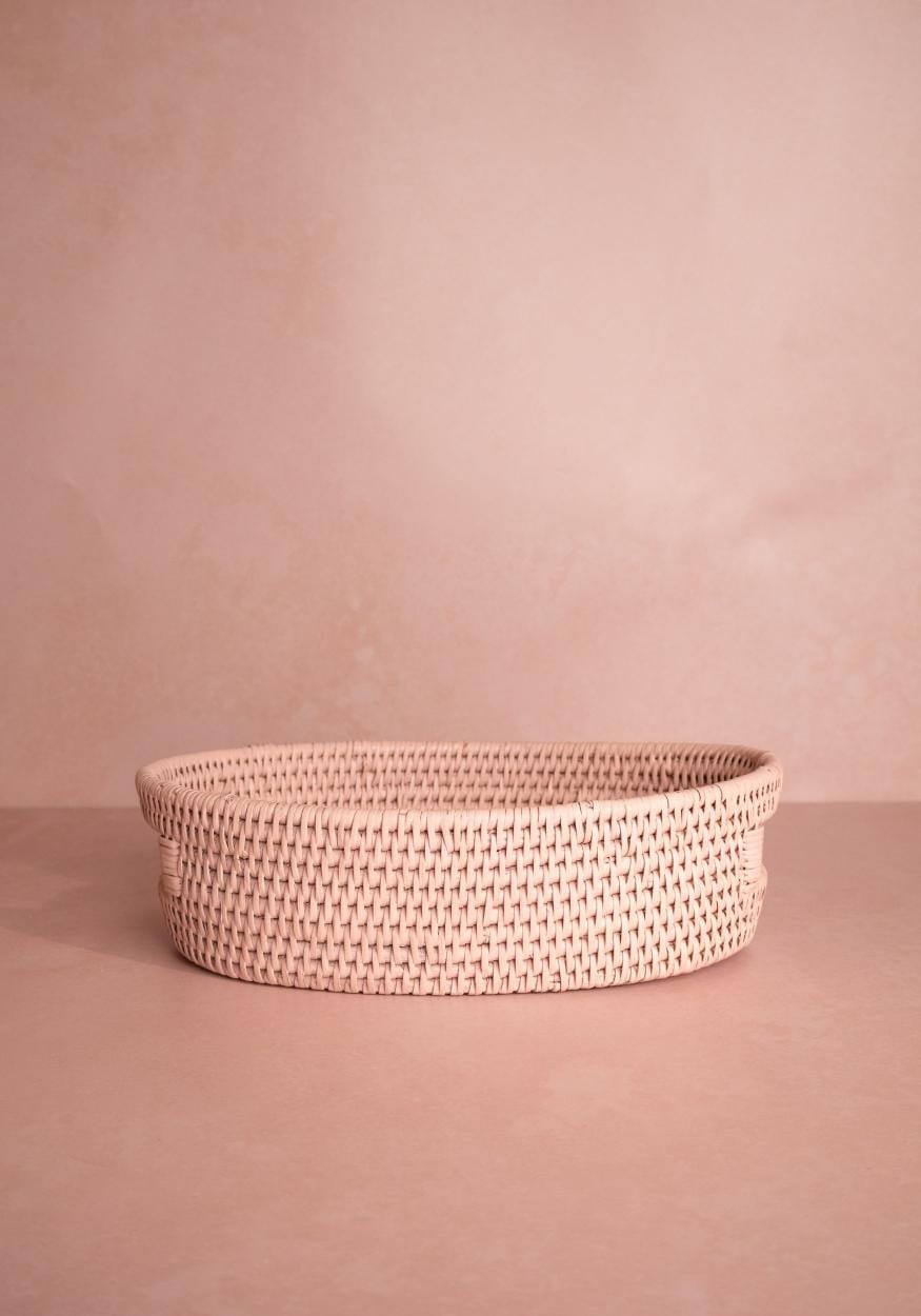 Casa by Josephine Jenno Cotswolds Oval Rattan Basket Pink - Set of 2