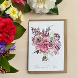 Hand‑Painted Watercolour Floral Greeting Card | Katie Hipwell Design