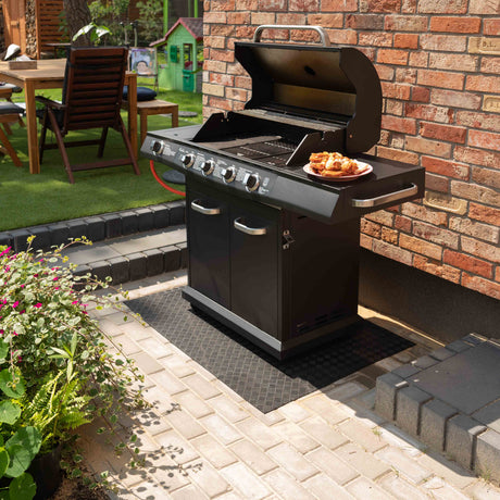 Nicoman Eco Friendly Rubber BBQ Floor Protection Mat - 120cm x 80cm