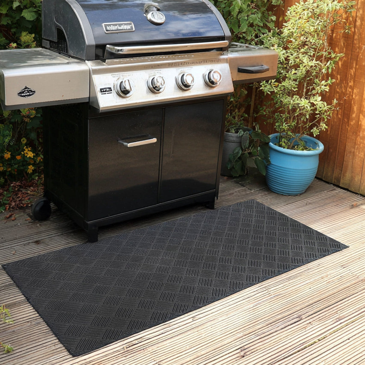 Recycled Rubber BBQ Floor Protection Mat - Custom Sizes | Nicoman