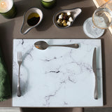 Rinkit Rectangle Glass Chopping Board Marble - 40cm x 30cm