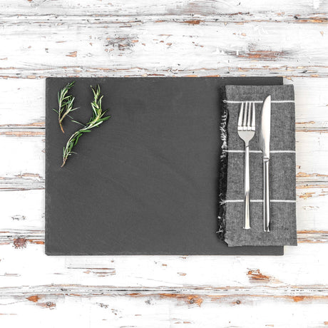 Rinkit Rectangle Slate Placemats Pack of Six - 30cm x 20cm