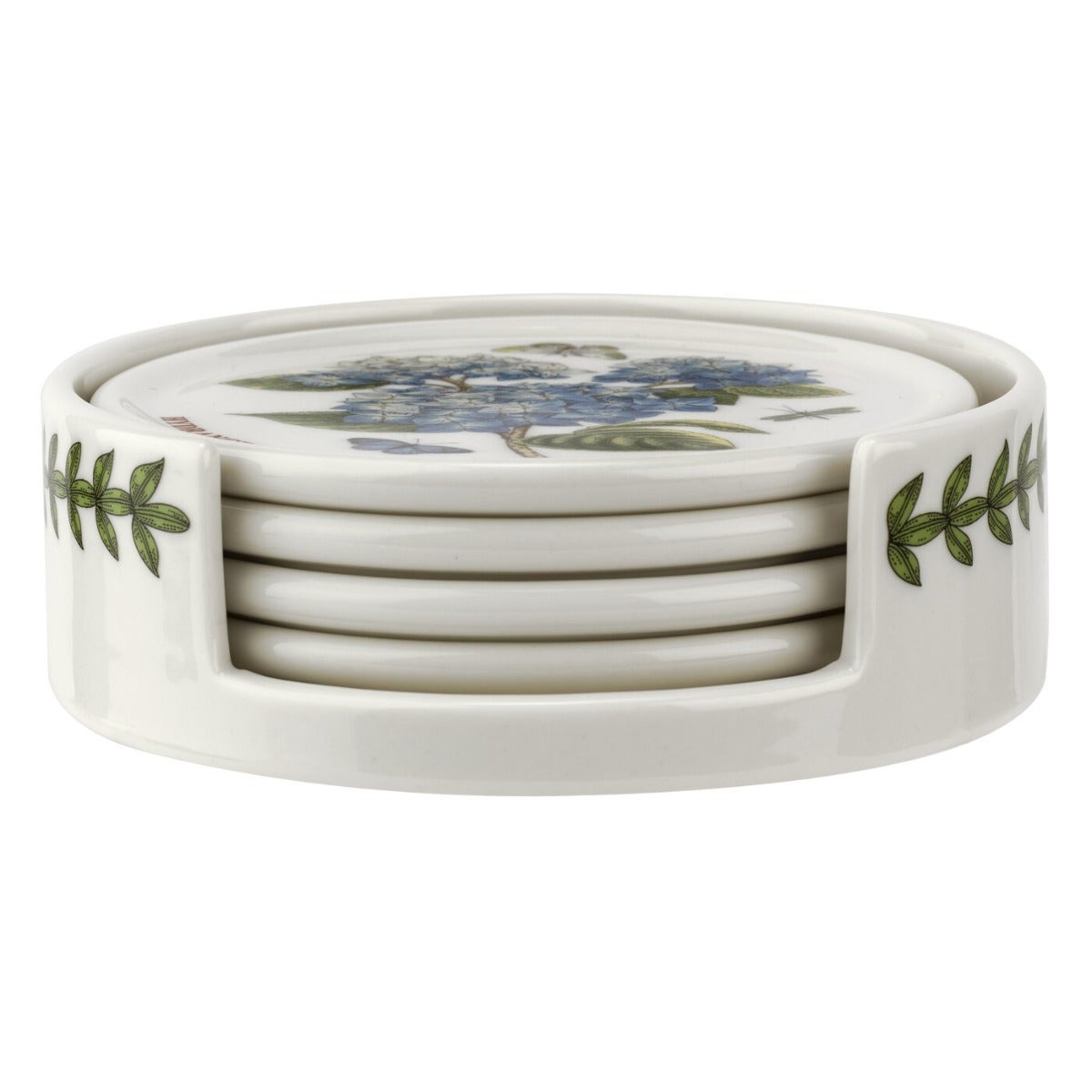 Portmeirion Botanic Garden Ceramic Coasters with Holder, Set of 6
