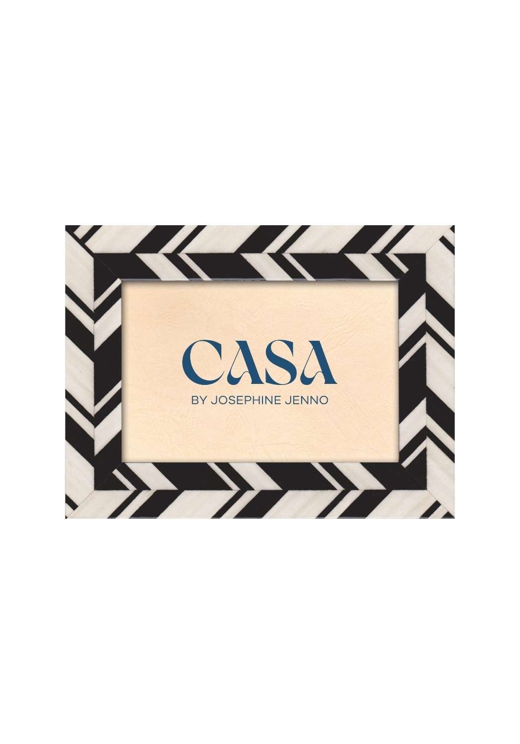 Casa by Josephine Jenno Black and White Marquetry Striped Photo Frame
