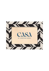 Casa by Josephine Jenno Black and White Marquetry Striped Photo Frame