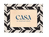 Casa by Josephine Jenno Black and White Marquetry Striped Photo Frame