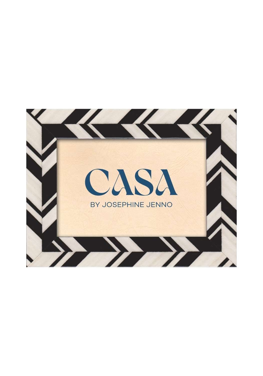 Casa by Josephine Jenno Black and White Marquetry Striped Photo Frame 7x5
