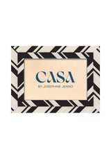 Casa by Josephine Jenno Black and White Marquetry Striped Photo Frame 7x5