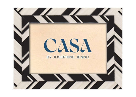 Casa by Josephine Jenno Black and White Marquetry Striped Photo Frame 7x5