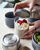 Black Blum Glass Lunch Pot, Slate, Small, 450ml