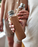Black+Blum Glass Water Bottle, 600ml, Almond