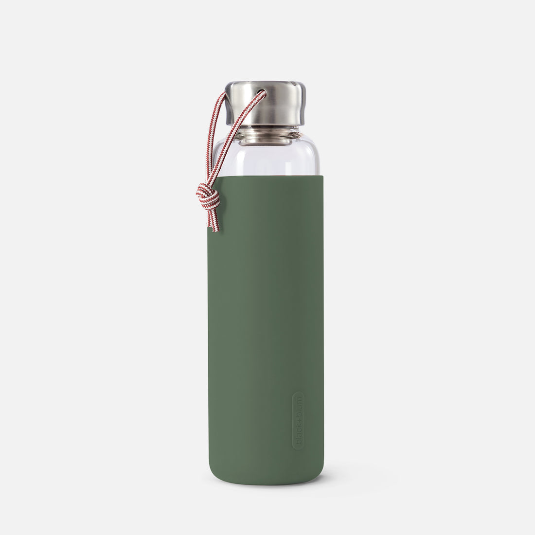 Black+Blum Glass Travel Water Bottle, 600ml, Olive