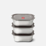 Black+Blum Pack of 3 Microwavable Steel Meal Prep Box Set, Small