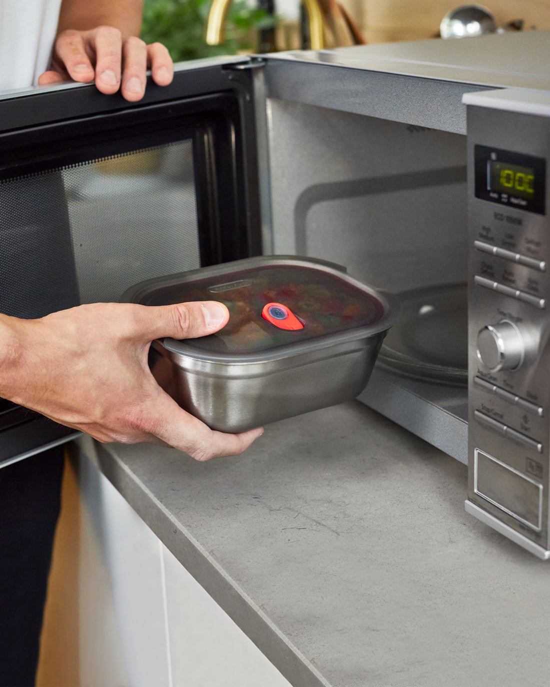 Black+Blum Pack of 3 Microwavable Steel Meal Prep Box Set, Medium