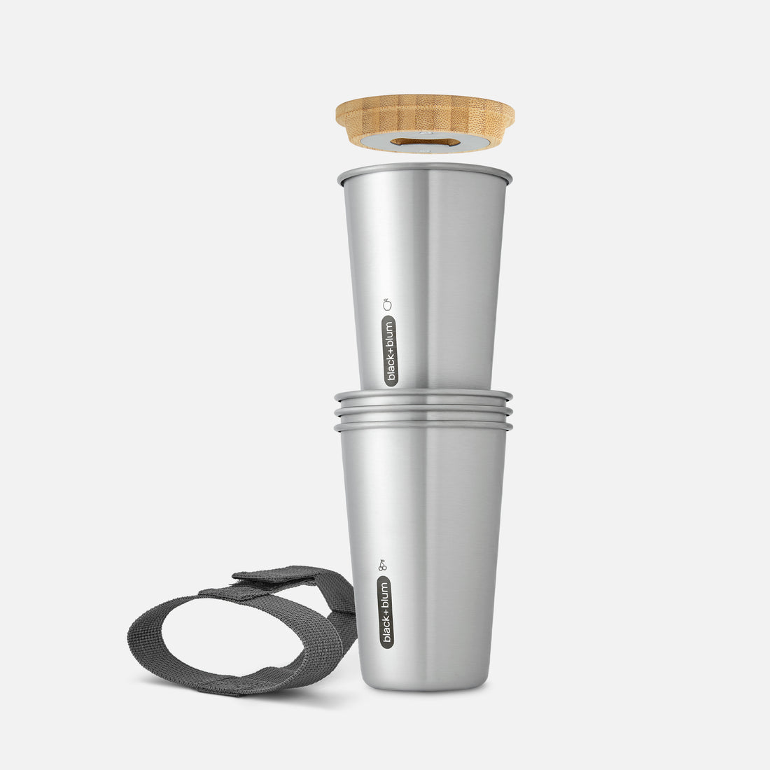 Black+Blum Stainless Steel Cup Set, Pack of 4 × 500 ml