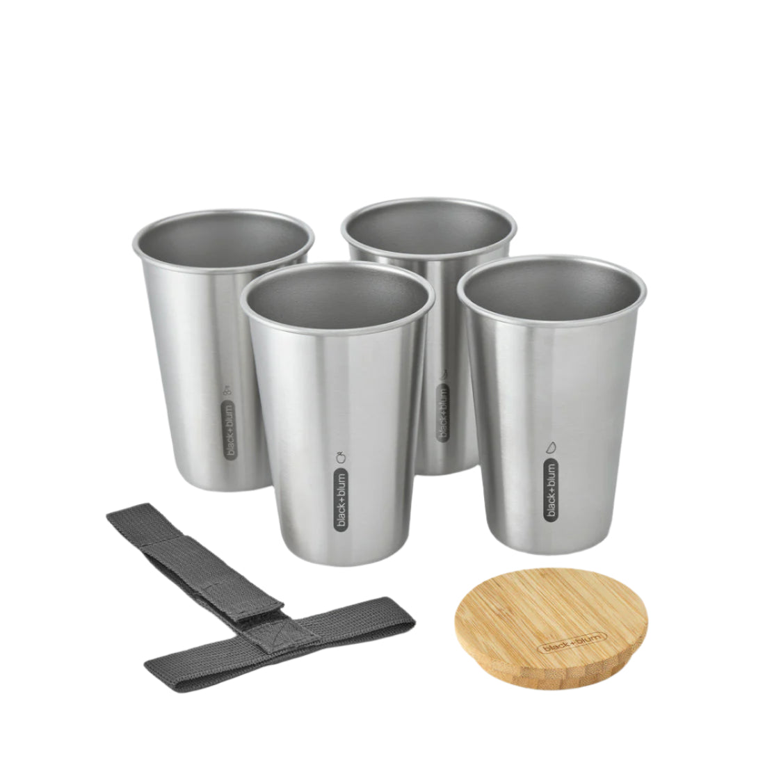 Black+Blum Stainless Steel Cup Set, Pack of 4 × 500 ml