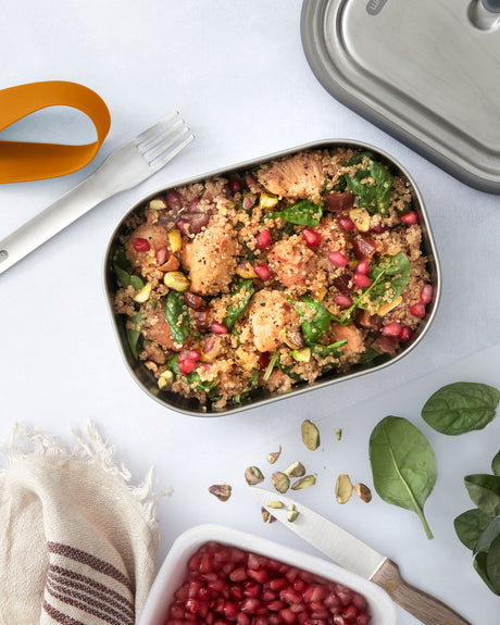 Black Blum Stainless Steel Lunch Box, Large, Orange