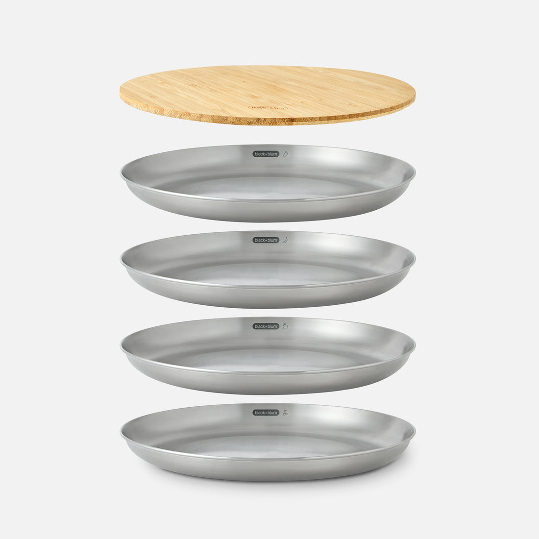 Black+Blum Stainless Steel Plate Set, Pack of 4, 25.6cm