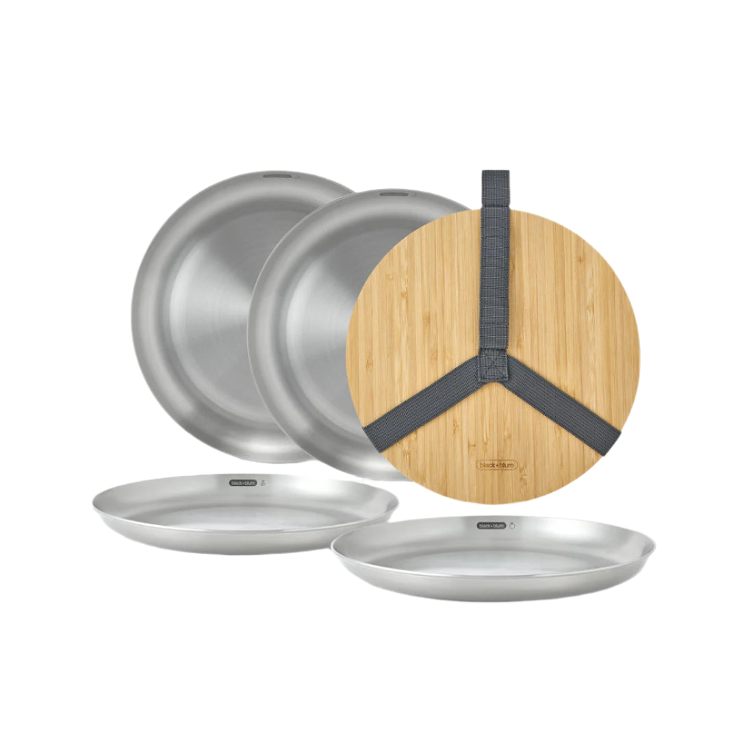 Black+Blum Stainless Steel Plate Set, Pack of 4, 25.6cm
