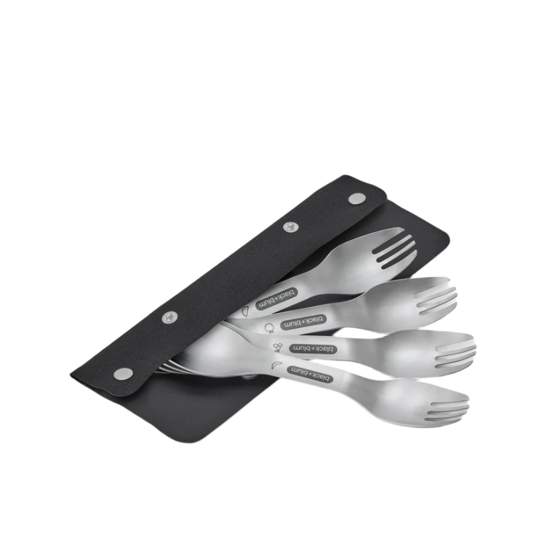 Black+Blum Stainless Steel Spork Set with Case, Pack of 4