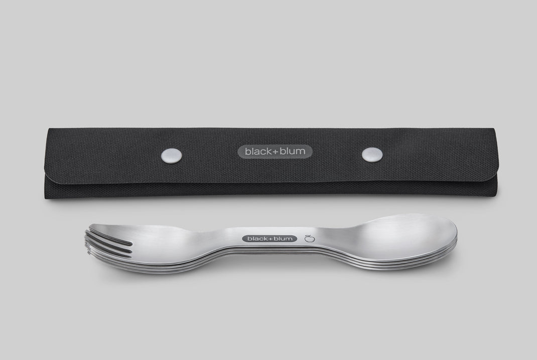 Black+Blum Stainless Steel Spork Set with Case, Pack of 4
