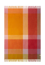Casa by Josephine Jenno Wool Waffle Blanket Orange Pink Check