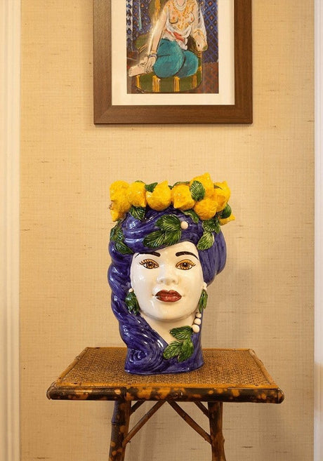 Casa by Josephine Jenno Blu Lemon Bust Statue