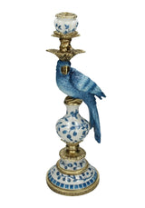 Casa by Josephine Jenno Blue Parrot Tall Candle Holder 40cm Right