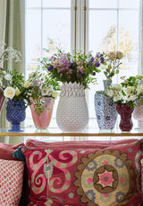 Casa by Josephine Jenno Blue Pineapple Handpainted Stoneware Vase