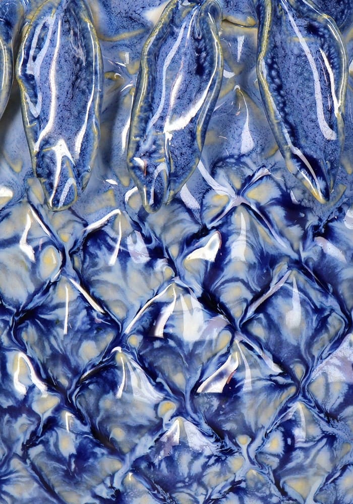 Casa by Josephine Jenno Blue Pineapple Handpainted Stoneware Vase