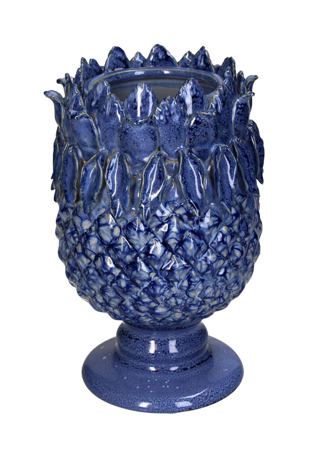 Casa by Josephine Jenno Blue Pineapple Handpainted Stoneware Vase
