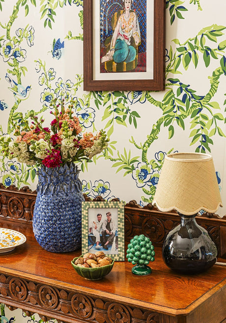Casa by Josephine Jenno Blue Pineapple Stoneware Vase