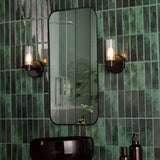 Pagazzi Hannah Matte Black Glass IP44 Bathroom Wall Light