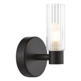 Pagazzi Hannah Matte Black Glass IP44 Bathroom Wall Light