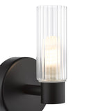 Pagazzi Hannah Matte Black Glass IP44 Bathroom Wall Light