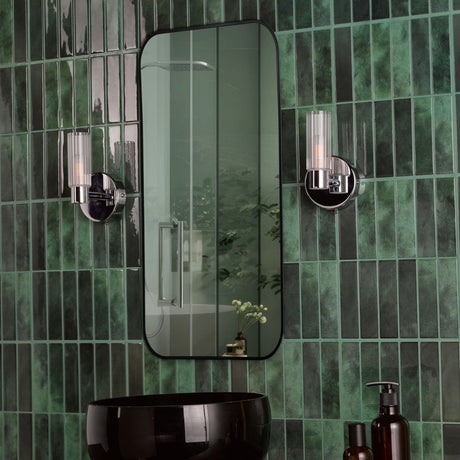 Pagazzi Hannah Polished Chrome Glass Bathroom Wall Light