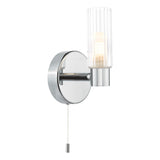 Pagazzi Hannah Polished Chrome Glass Bathroom Wall Light