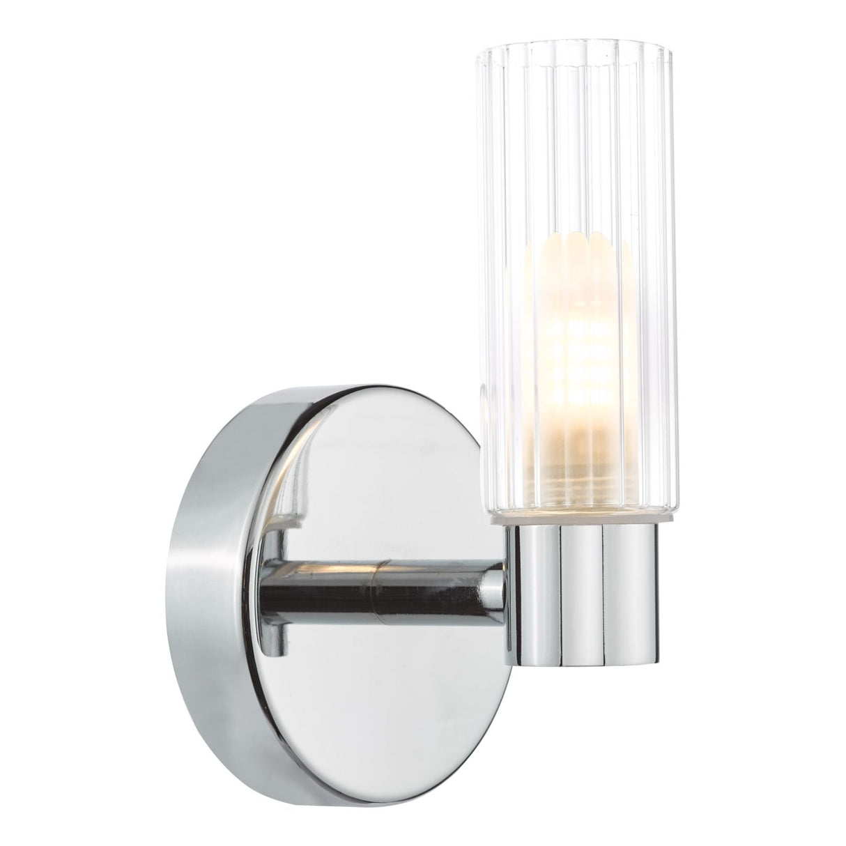 Pagazzi Hannah Polished Chrome Glass Bathroom Wall Light