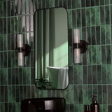 Pagazzi Hannah 2 Light Matte Black Glass IP44 Wall Light