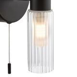 Pagazzi Hannah 2 Light Matte Black Glass IP44 Wall Light