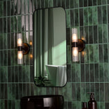 Pagazzi Hannah 2 Light Matte Black Glass IP44 Wall Light