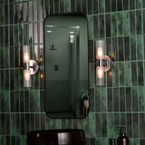 Pagazzi Hannah 2 Light Polished Chrome Glass IP44 Wall Light