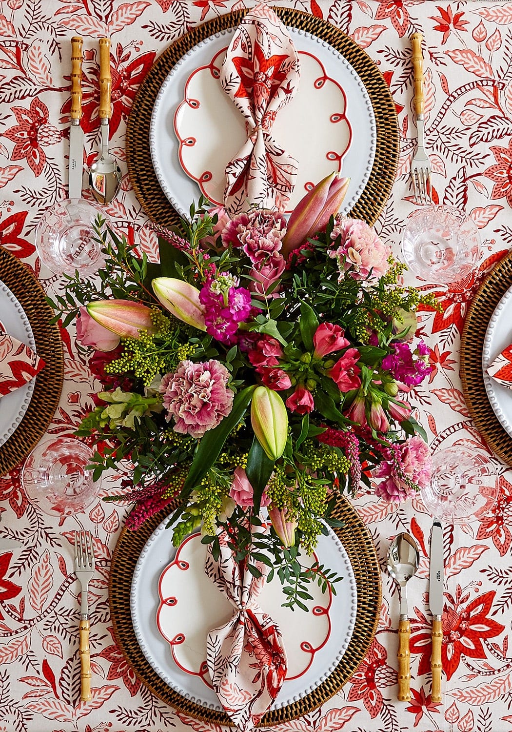 Casa by Josephine Jenno Bossa Nova Red Table Napkin - Set of 4