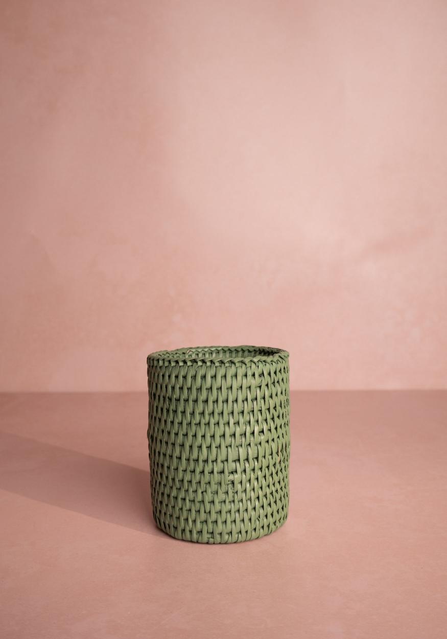 Casa by Josephine Jenno Savannah Rattan Bottle Holder - Green