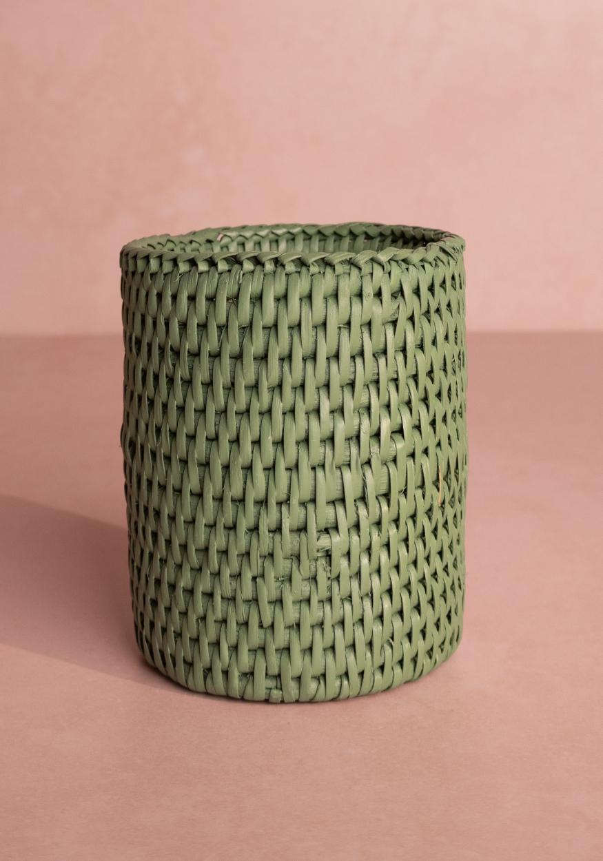 Casa by Josephine Jenno Savannah Rattan Bottle Holder - Green