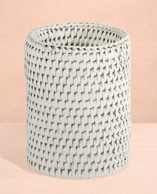 Casa by Josephine Jenno Savannah Rattan Bottle Holder - White