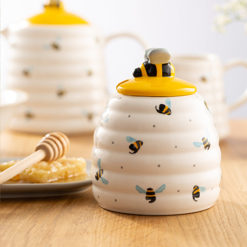 Price & Kensington Sweet Bee Ceramic Honey Pot & Drizzler Gift Box