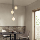 Tala Triple Pendant in Oak with Sphere IV